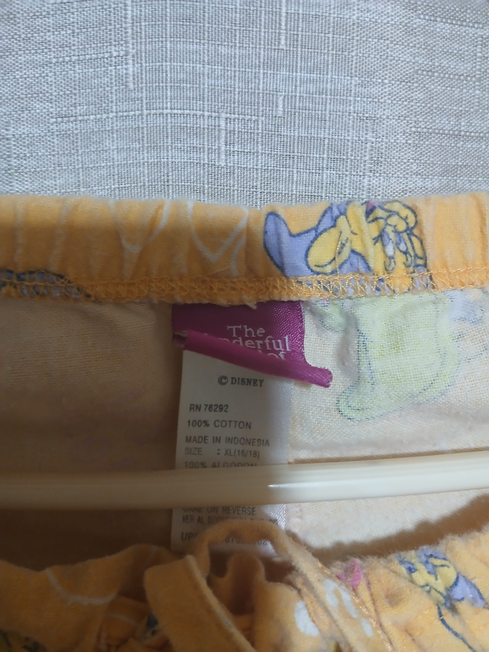 Disney Peach/ Light Orange Pajama Pants with DOPEY - Picture 4 of 4